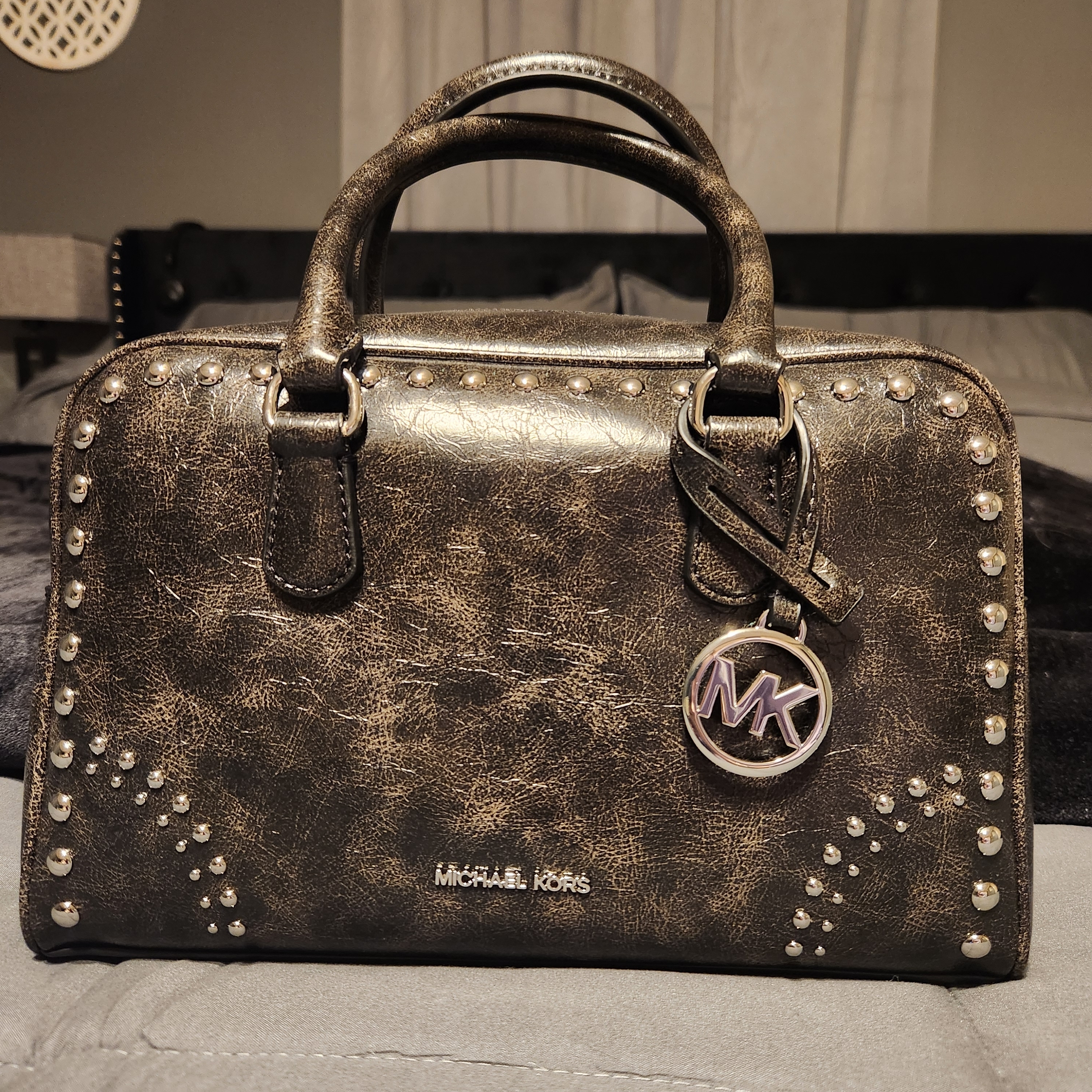Nwt Michael Kors Black/Brown Duffle Satchel/Crossbody